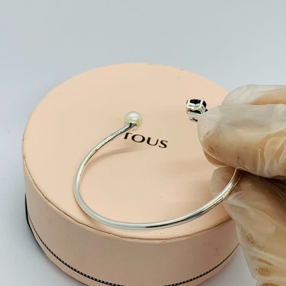 Tous Silver Erma Bracelet with Onyx, Pearl and Spinel Women Bracelet Jewelry - Picture 9 of 9